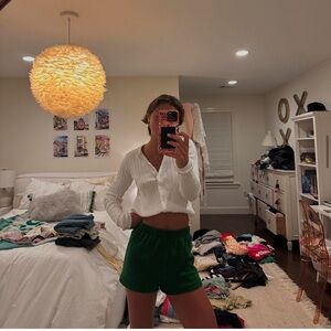 TNA Green cozy fleece boyfriend  Shorts